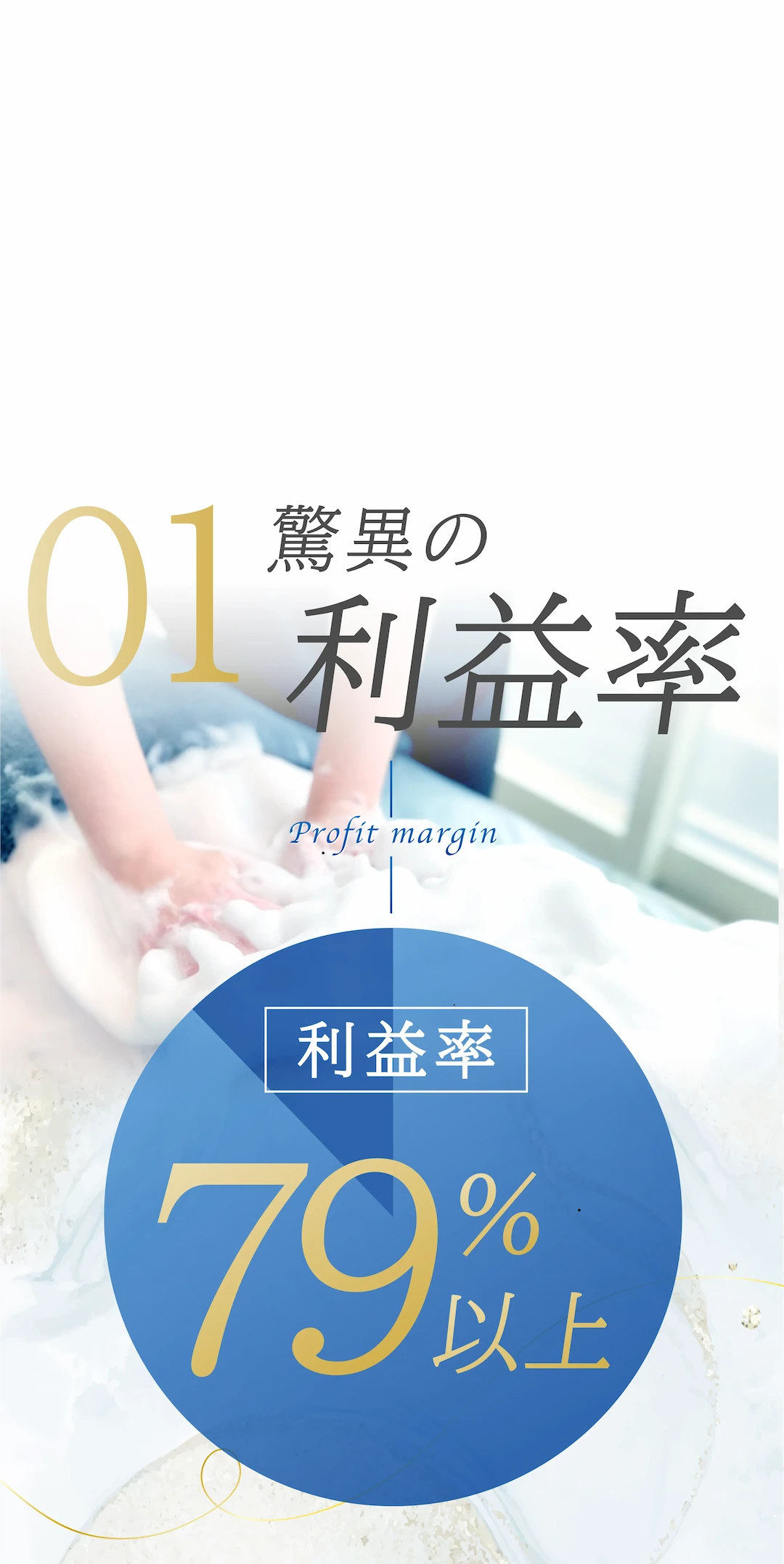 高い収益性をアピールする泡トリートメント WHIP SPA の特徴イメージ